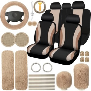 TruAIR 43-Piece Fuzzy Car Interior Accessories Set with Seat Covers - 1 of 4