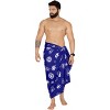 LA LEELA Men's Pirates Swimsuit Pareo Swim Trunks Swimwear Full Mens Beach Summer Sarong One Size Clip Art Skull, Royal Blue - 4 of 4