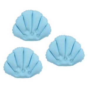 Unique Bargains PVC Terry Cloth Inflatable Bath Pillow with Suction Cups 3 Pcs - 1 of 4