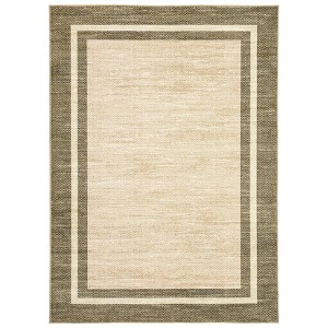 Washable Modern Living Room Rugs, Bordered Non Slip Geometric Area Rug for Bedroom, Soft Low Pile Throw Dining Room Carpet Home Decor Rugs - 1 of 4