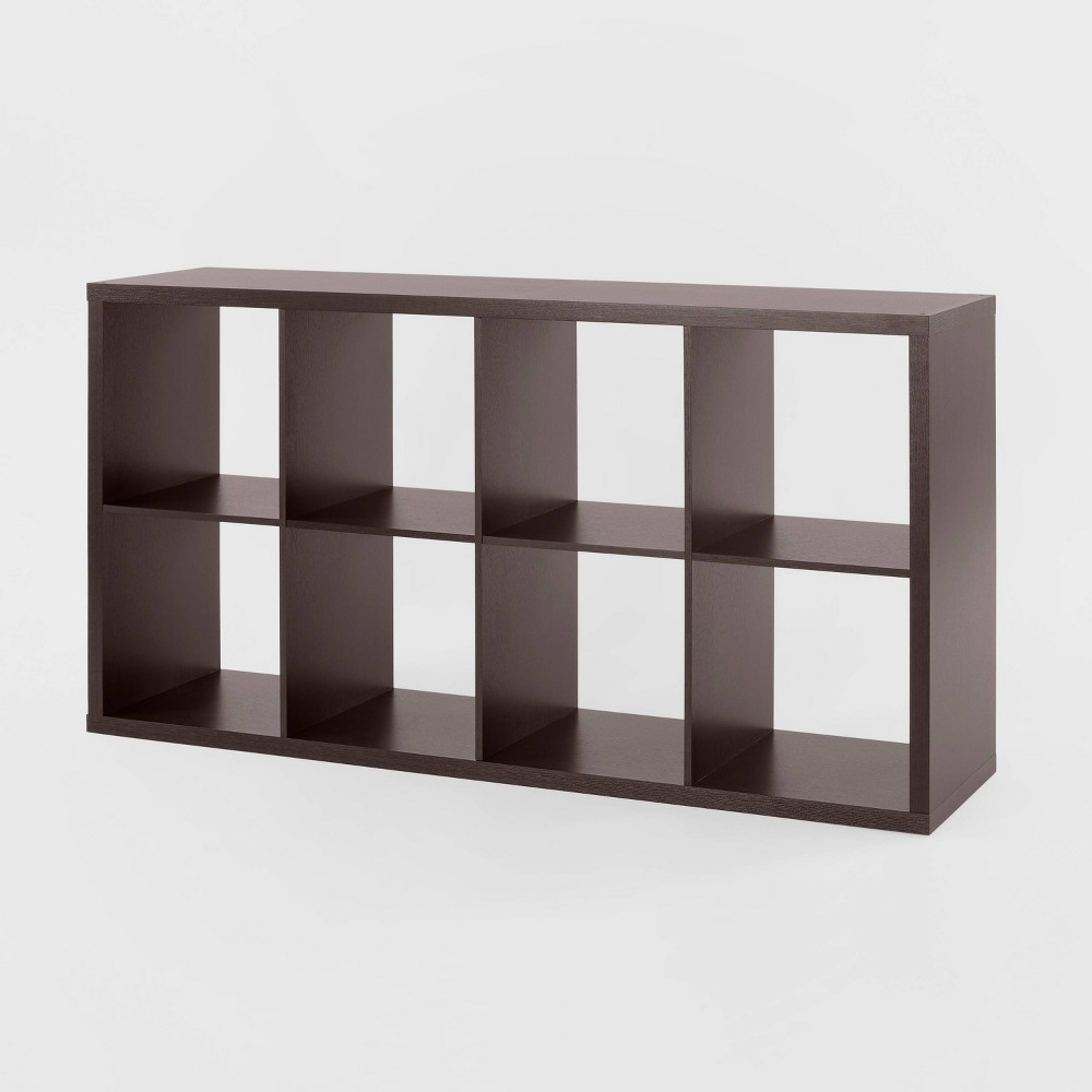 Photos - Wall Shelf 8 Cube Organizer Espresso - Brightroom™: Versatile Shelving Unit, Horizont