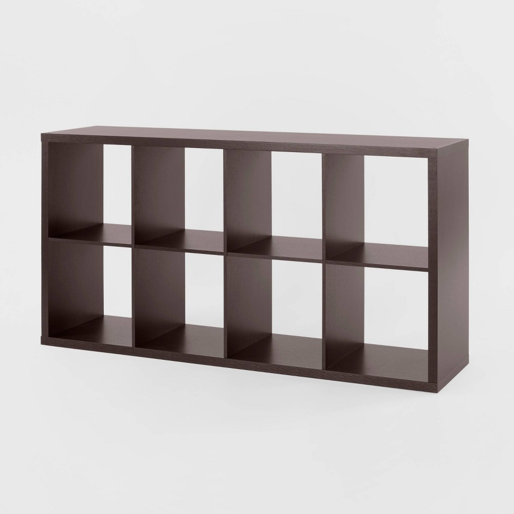 8 Cube Organizer Espresso - Brightroom™: Bookshelf Storage with 13" Cubby System, MDF & Particle Board, Anti-Tip Hardware