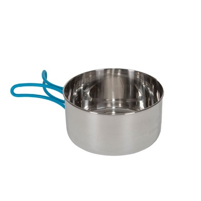 Stainless Steel 5 Piece Silver Cookware Set with Blue Handles