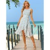 Allegra K Women's Wrap Ruffle High Low Hem Round Neck Keyhole Back Sleeveless Floral Dress - 2 of 4