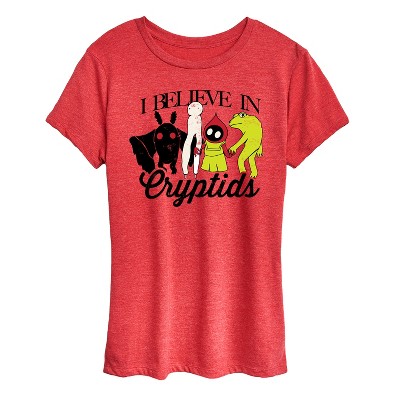 Women's - Instant Message - I Believe In Cryptids Short Sleeve Graphic T-Shirt