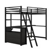 NicBex Twin Size Bunk Bed with Desk Loft Bed Metal Bed Frame with Shelves, 2 Drawers, Inclined Ladder and Guardrail, No Box Spring Required - 3 of 4