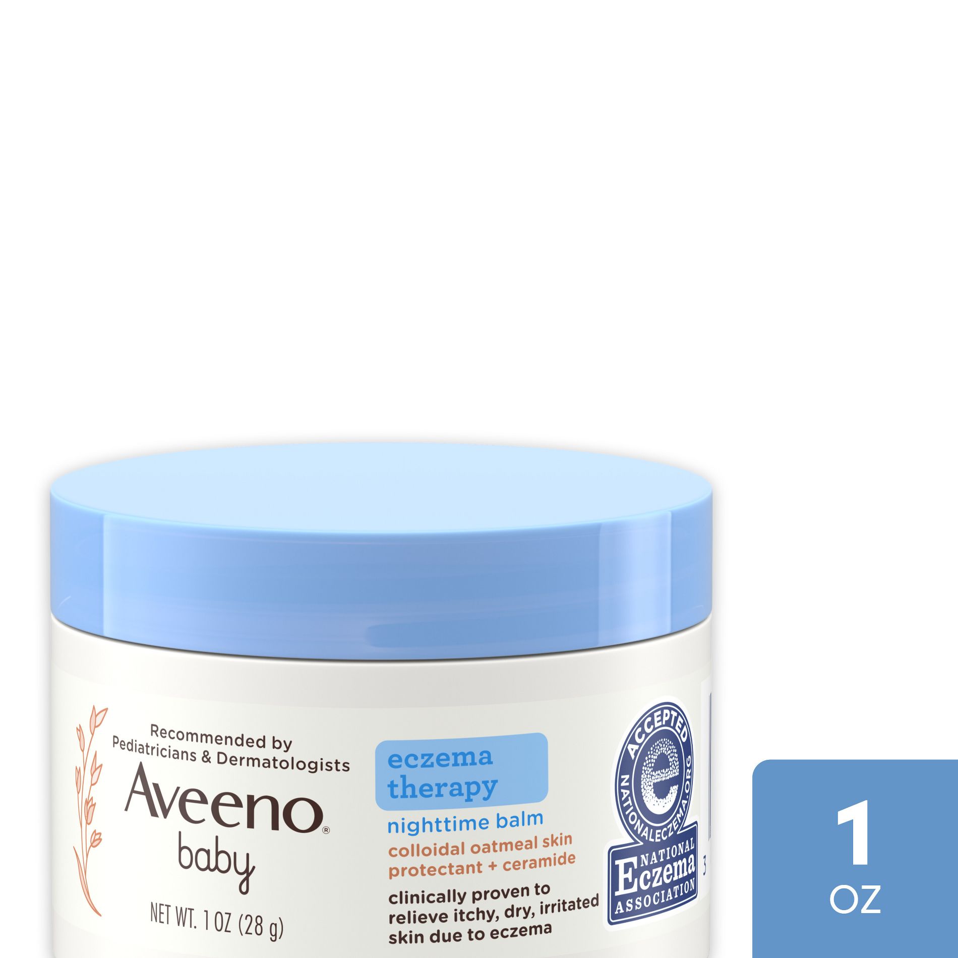 Aveeno Baby Eczema Therapy Nighttime Moisturizing Balm, Soothes & Relieves Dry, Itchy Skin - 1oz: Paraben-Free
