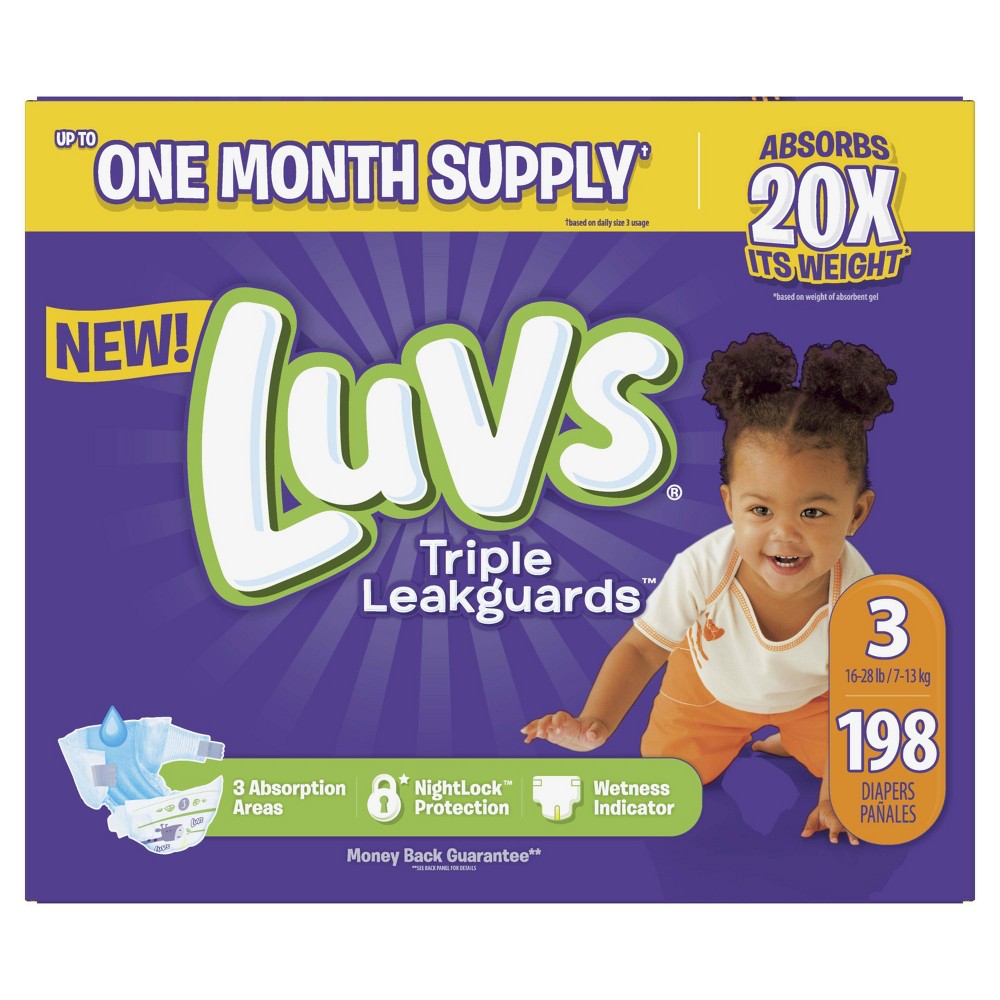 UPC 037000795971 product image for Luvs Disposable Diapers Ginormous Pack - Size 3 (198ct) | upcitemdb.com