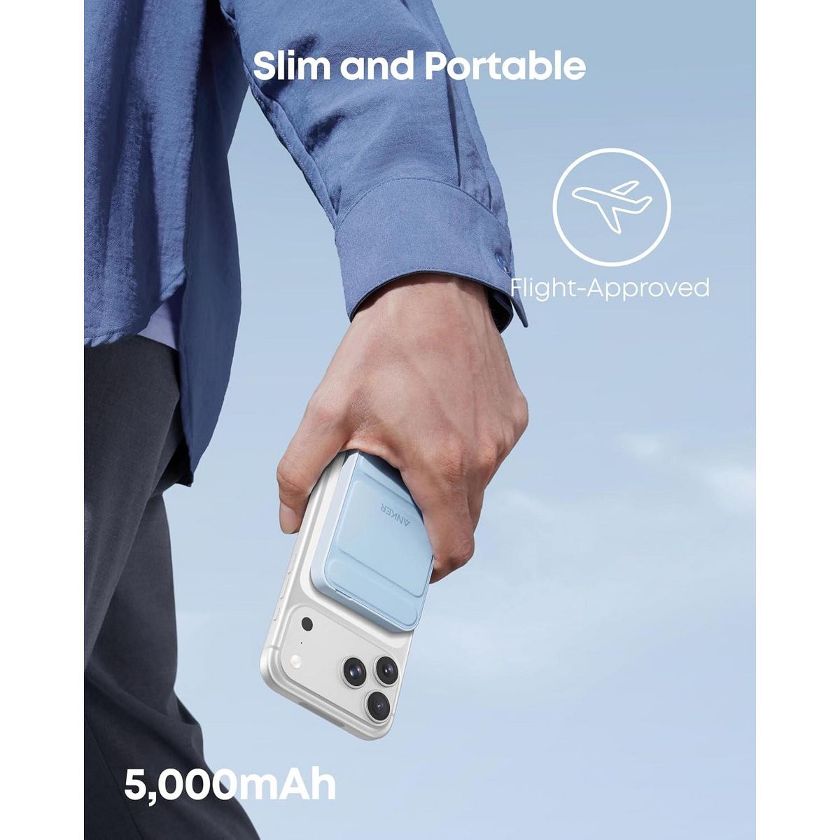 Anker 622 Magnetic Battery (MagGo), 5,000mAh Foldable Magnetic Wireless Portable Charger with Stand - thumbnail 3