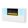 67.7" MDF High Gloss TV Stand with 34.2" Electric Fireplace, Sideboard Cabinet with LED Lights and Tempered Glass Shelves for Living Room - 3 of 4