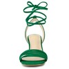 Allegra K Women's Kitten Heel Lace Up Suede Heeled Sandals - 2 of 4