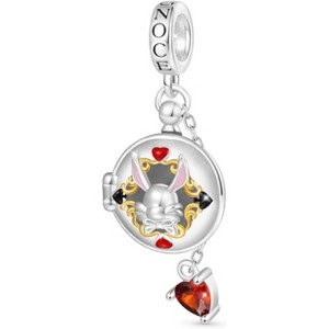 Sterling Silver Alice in Wonderland Charm - Whimsical Dangle Bead for Bracelets, Gift for Women - 1 of 4
