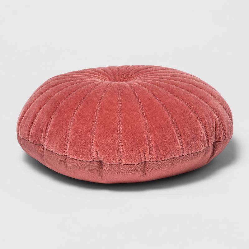 Quilted Velvet Round Throw Pillow - Opalhouse™, 4 of 8