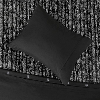 Naomi Black and Silver Faux Fur Full/Queen Duvet Cover Set