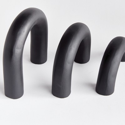 Black Cast Aluminum Abstract Arch Sculptures Set