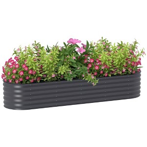 Outsunny Galvanized Raised Garden Bed Kit, Metal Planter Box with Safety Edging - 1 of 4
