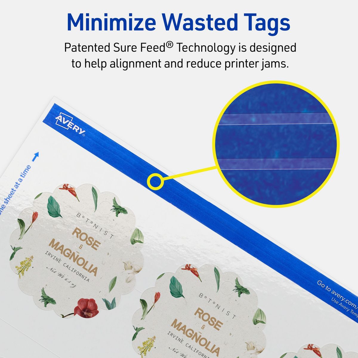 2-1/2" Diameter Round Scalloped Edge, Glossy White Printable Tags - thumbnail 4