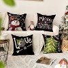 Merry Christmas Let It Snow Love Snowman Black Throw Pillow Covers, 18 x 18 Inch - 2 of 3