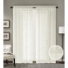 RT Designer Collection Laura Textured Sheer Rod Pocket Luxurious Modern Design Curtain Panel Pair 37" x 84" Ivory - 2 of 4