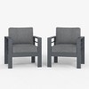 LayinSun Aluminum Patio Chair Sofa, All-Weather Metal Modern 2 Seater Outdoor Sofa with 5" Thick Cushion - 2 of 4