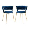 Set of 2 Modern Velvet Upholstered Accent Chair with Tufted Backrest-ModernLuxe - 4 of 4