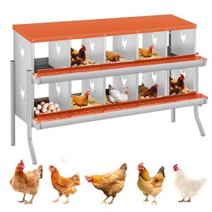 Chicken Nesting Boxes, Two-Tier Metal Chicken Egg Laying Box,Large Vented Holes for Egg Collection - 1 of 4