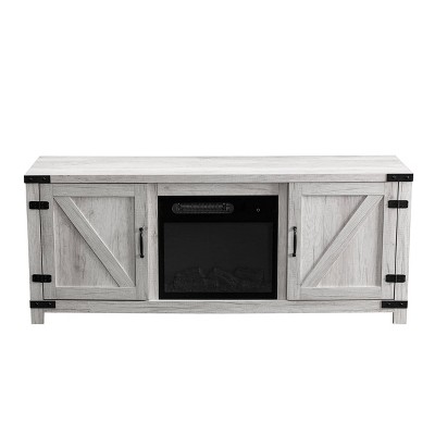 58" TV Stand for TVs up to 65" with Electric Fireplace White - Home Essentials