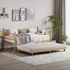 Twin Metal Daybed Frame w/Trundle Option - Floral Scroll Headboard, Steel Slats, No Box Spring Needed, 350Lb Capacity, Black/White/Gold - 2 of 4