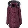 Sportoli Women Long Quilted Plush Lined Outerwear Puffer Jacket Winter Coat with Fur Hood - 4 of 4