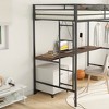 LOVMOR Twin Loft Bed with Cinnamon Wood Desk and Closet Rod, w/ Bulit-in Ladder & Safety Guardrail No Box Spring Needed, for Kids Bedroom - 4 of 4