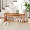 Tangkula 51 Inches Acacia Wood Outdoor Bench w/ Slatted Seat & X-Shaped Frame - 3 of 4
