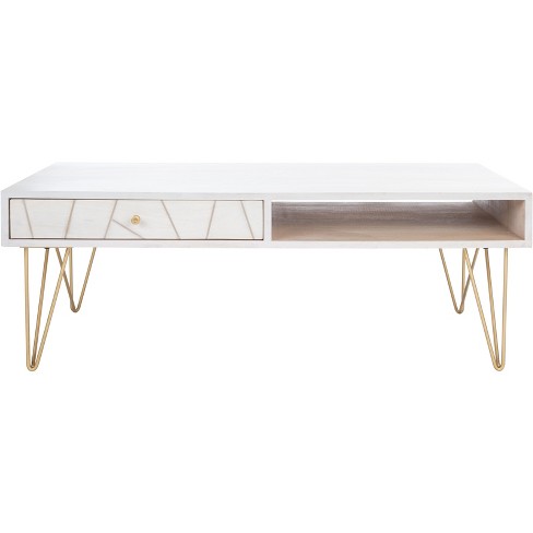 Marigold Coffee Table - White Wash/brass - Safavieh : Target