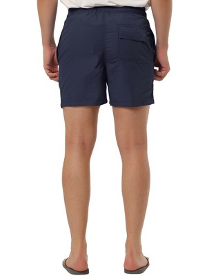 TATT 21 Men's Summer Casual Solid Color Mesh Lining Drawstring Waist Swimwear Shorts Navy Blue 38 — фото 3