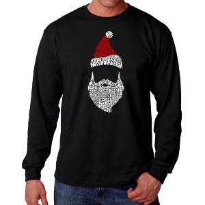 LA Pop Art Men's Word Art Long Sleeve T-shirt - Santa Claus - 1 of 4