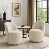 Royal Hampton Accent Chair Set of 2, 360 Degree Swivel Rotation, Beige White Boucle - 2 of 4