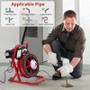75Ft x 1/2 Inch Professional Electric Drain Cleaner Machine Drain Auger Auto Feed With Kits - 2 of 4
