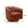 CAVINAS Leather Barrel Swivel Chair with Curved Backrest and Wood Base,Upholstered Swivel Living Room Chairs,Reading Chairs for Living Room - 3 of 4