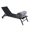 2PCS Set Outdoor Lounge Chair Cushion Replacement Patio Funiture Seat Cushion Chaise Lounge Cushion-BLACK-WHITE - 4 of 4