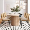 Set of 6 Modern Armless Dining Chairs,Linen Upholstered Accent Chairs with Square Rattan Back for Home Kitchen or Dining Room-Cuddlewood - 3 of 4
