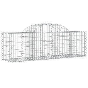 vidaXL Gabion Basket Silver Galvanized Iron - 78.7" x 19.7" x 23.6"/31.5" - 1 of 4