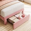 Twin Bed Frame with Drawer, Upholstered Platform Bed with Wave Headboard, Wooden Slats Support, No Box Spring Needed, Noiseless - 4 of 4