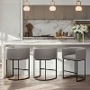 NEWLAYOUT Counter Height Bar Stools Set of 2, 24" Height Barstools for Dining Room, Upholstered Bar Chair for Kitchen Island - 2 of 4