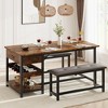 Dining Table Set for 4, Kitchen Dining Table Set with Upholstered Benches, Kitchen Dining Room Table - 2 of 4