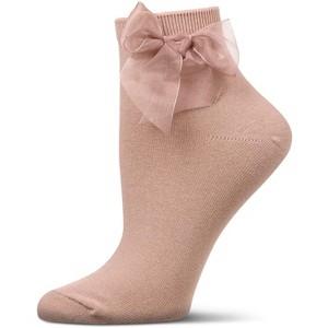 Memoi Women's Cotton Rich Tulle Bow Trimmed Ankle Sock - 1 of 3