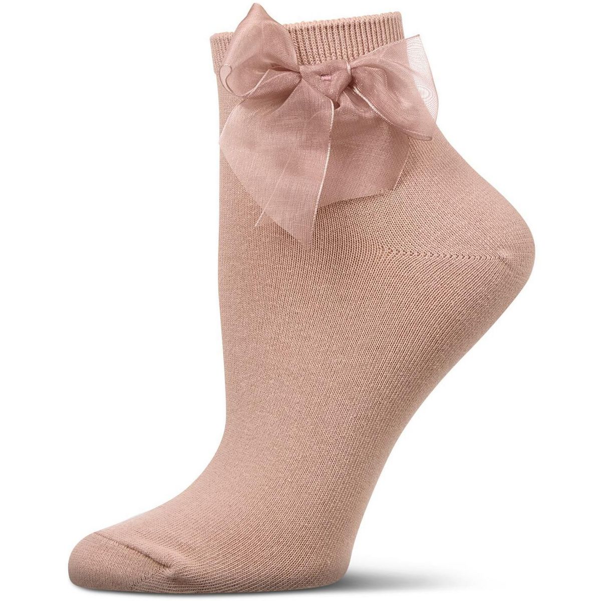 Memoi Women's Cotton Rich Tulle Bow Trimmed Ankle Sock - thumbnail 4