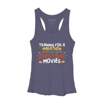 Women's Design By Humans Training For A Marathon Of Christmas Movies By Thingsandthings Racerback Tank Top
