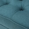 APRILSOUL Teal Harrison Tufted Club Chair, Dark Teal Linen, Hand-Carved Legs, Fully Assembled - 4 of 4