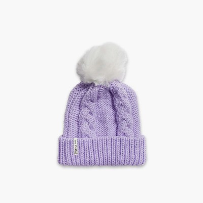 Turtle Fur Youth Girls Lizzy Faux Fur Pom Beanie