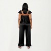 Anna-Kaci Lounge Women's PLus Size 2-Piece Set Satin Lace Trim Sleep Top and Wide Leg Pants with Soft Draping Silhouette - 4 of 4