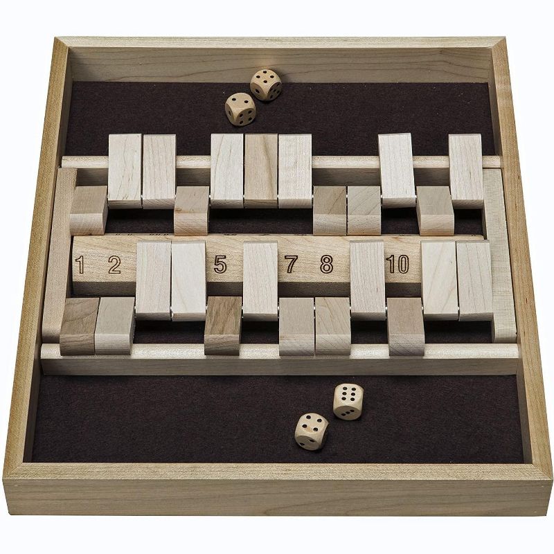 WE Games Double Sided 12 Number Shut the Box Board Game, 14 in. Made in USA, 2 of 6